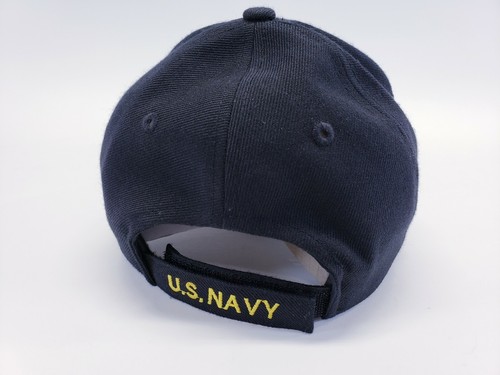 Cappello Navy USA nero con lettere ricamate oro e aquila e ancoraggio - Foto 4 di 6