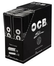 2 Boxes (100x) OCB Slim Premium King Size Papers Rolling Papers Black