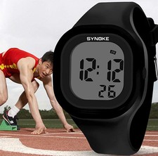 Men Women Digital Sports Watches LED Electron Waterproof Luminous Silicone Watch