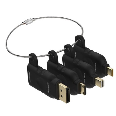 4K Universal HDMI Adapter Ring Kit with Security Loop - USB C, Displayport, M...