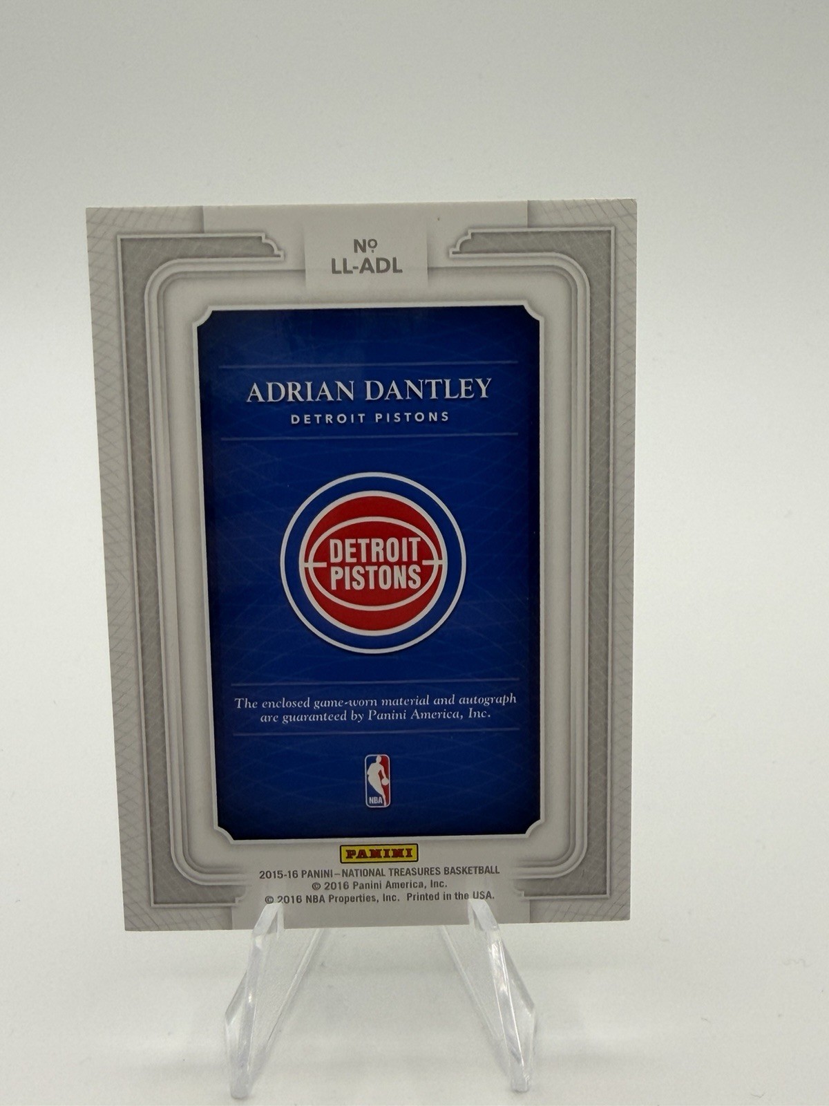 Adrian Dantley 2015-16 National Treasures Lasting Legacies Patch Auto /25 Piston view 3
