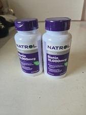 2 Packs -NATROL Biotin Maximum Strength, 10,000 mcg, 200 Tablets EXP 06/2026 Bb