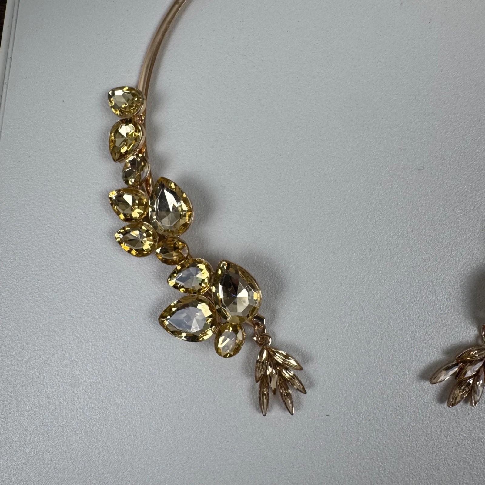 Fancy party evening Rhinstone Crystal Statement Choker Necklace