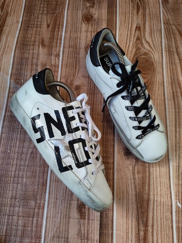 Golden Goose Superstar  White Leather Graffiti Low Trainers EU 37 US 7