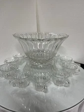 Vintage Anchor Hocking "Colonial" Punch Bowl Set