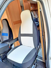 Adapté À Fiat Ducato Camping-Car 2 Siège Avant Housses,Mh-Ivory Diamant,Souple