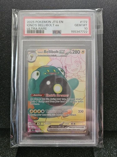 Iono's Bellibolt ex 172/159 Sv09: Journey Together Ultra Rare PSA 10 English