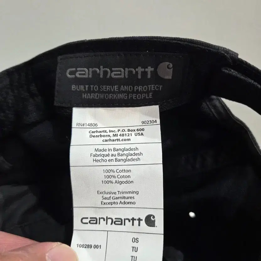 Carhartt Black Canvas Logo Patch Cap - Adjustable One Size thumbnail 2