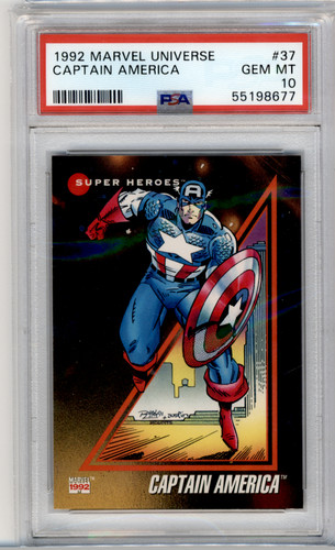 PSA 10 ENGLISH MARVEL CAPTAIN AMERICA MARVEL UNIVERSE 1992 #37 GEM MINT 48
