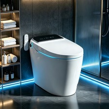 BCANHOME Smart Toilet With Tankless Bidet Wash, Auto Open/Close Lid, Heat Seat