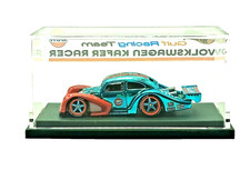 New Hot Wheels Vw Kafer Racer Custom Blue Spectraflame Gulf Rubber With Case New Hot Wheels Vw Kafer Racer Custom Blue Spectraflame Gulf Rubber With Case
