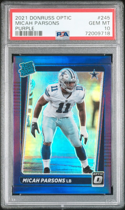 2021 Panini Donruss Optic #245 Micah Parsons Purple PSA 10 #/50