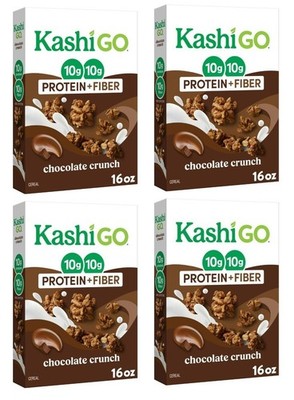Kashi Cereal, 10g Protein-10g Fiber, Chocolate Crunch, 16 Oz Box - Pack of 4