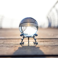 60Mm Sparkling Clear Crystal Ball with Stand Handcrafted Photography Prop for Ma