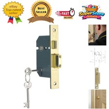 Reversible 5 Lever Mortice Lock with Brass Finish, Visi Pack - Security Solution