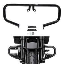 Chopped Engine Guard Crash Bar Fit For Harley Road King Street Glide 14-Up Black