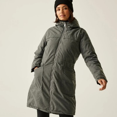 Regatta wasserdichte Jacke Gr. UK 22 Romine II grau isoliert Kapuze Taschen Reißverschluss