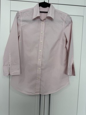 J.CREW Women s Pink Striped Dress Shirt Long Sleeve Button Front Point Collar