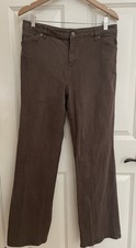 J JILL DENIM Jeans Tried True Fit Straight Leg Size 12 Brown High Rise Stretch