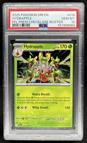 2025 Pokemon Destined Rivals Hydrapple Premium Checklane Blister #018/182 PSA 10