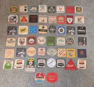 Job Lot Of 50 Beer Mat Bar Mats Vintage