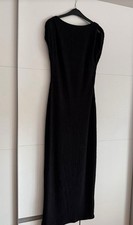Elegantes schwarzes Rippstrick-Maxikleid Gr. ...