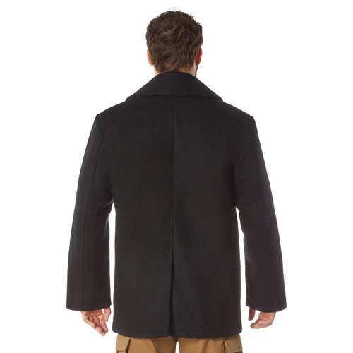 US Navy Type Black Or Navy Blue Wool Blend Peacoat - Great Military Jacket/Coat - Picture 4 of 11