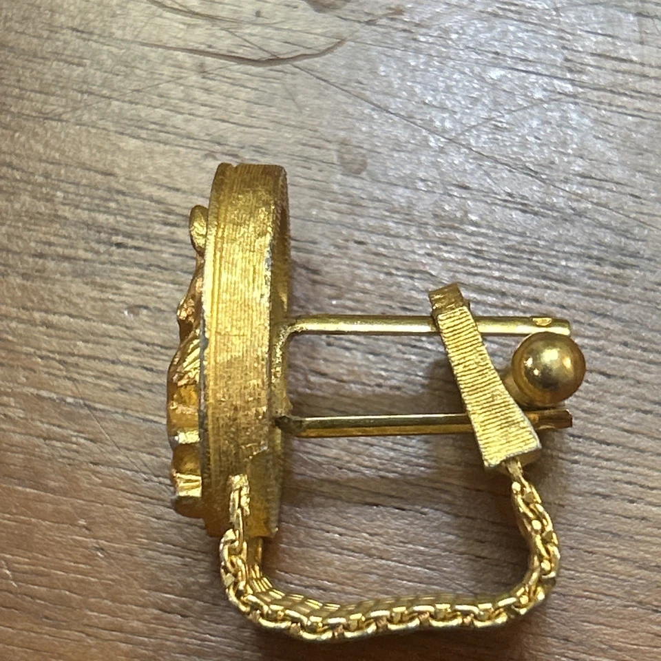 Vintage Cufflinks Aries Zodiac Ram With Star Wrap Around Gold Tone OvalGol - Image 4 of 4