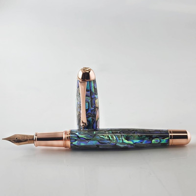 Super Mega Abalone Limited Edition 999/Rosegold Trim Fountain Pen - B