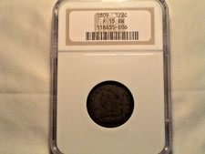 1809 Classic Head Half Cent Major Die Rotation NGC F-15 Brown