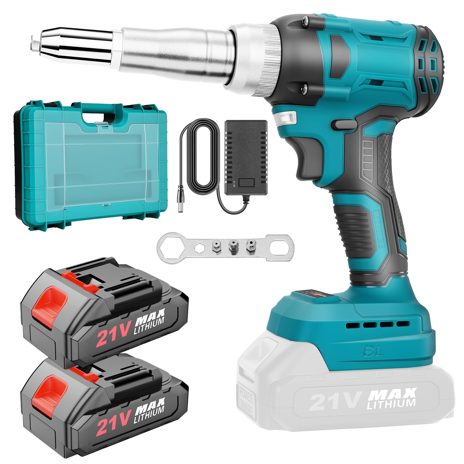 Pistola Rivettatrice Elettrica 21V per Makita - 20000N Motore Brushless