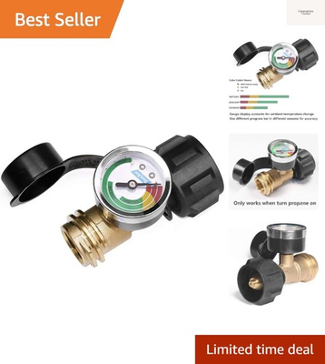 #ad Universal Propane Tank Gauge with Leak Detector Brass Gas Pressure Meter $31.99
