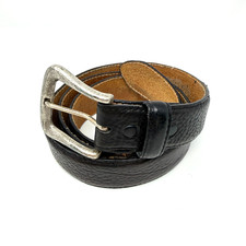 Nocona Mens Western Leather Belt Black Textured Silver Buckle Size 48