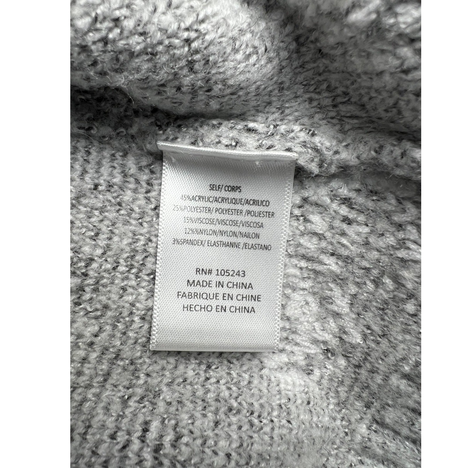 Gray Heart Pattern Knit Pullover Sweater Womens XL - image 4