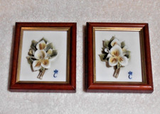 Vintage Capodimonte Framed 3D Floral Art Piece, Handcrafted in Italy