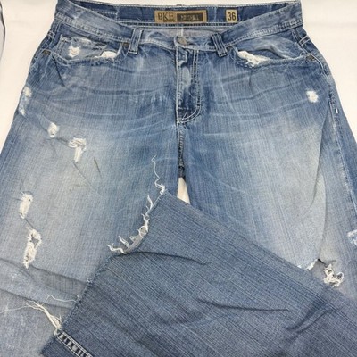 BKE Marshall Relaxed Distressed Jeans Light Wash Raw Hem 36x36 BMX1512C