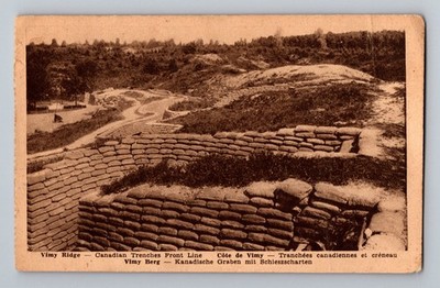 Vimy Ridge Canadian Trenches Front View Postcard RPPC Heliogravure Photo Stubbs