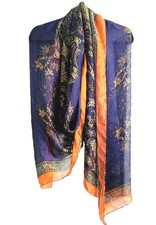 Scarf Shawl Floral Spring Elegant Paisley Silky Timeless Cover-up Wrap by Metro