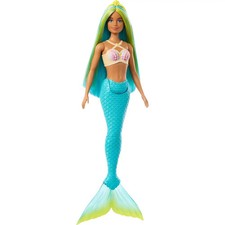 Barbie Meerjungfrau-Puppe mit blauen und gelben Strähnchen, türkisfarbener Sch