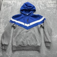 Trapstar Felpa con Cappuccio Pullover Uomo Grande Blu Grigio Streetwear Tasca Canguro