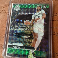 2024-25 Panini Mosaic Give And Go Green Mosaic Prizm Stephon Castle #6 Rookie RC
