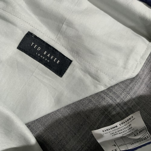 NEW Ted Baker Suit Men 42L Gray Two Pc Jim Ct Trim Fit Old Money Italy MSRP $898 - Picture 15 of 22