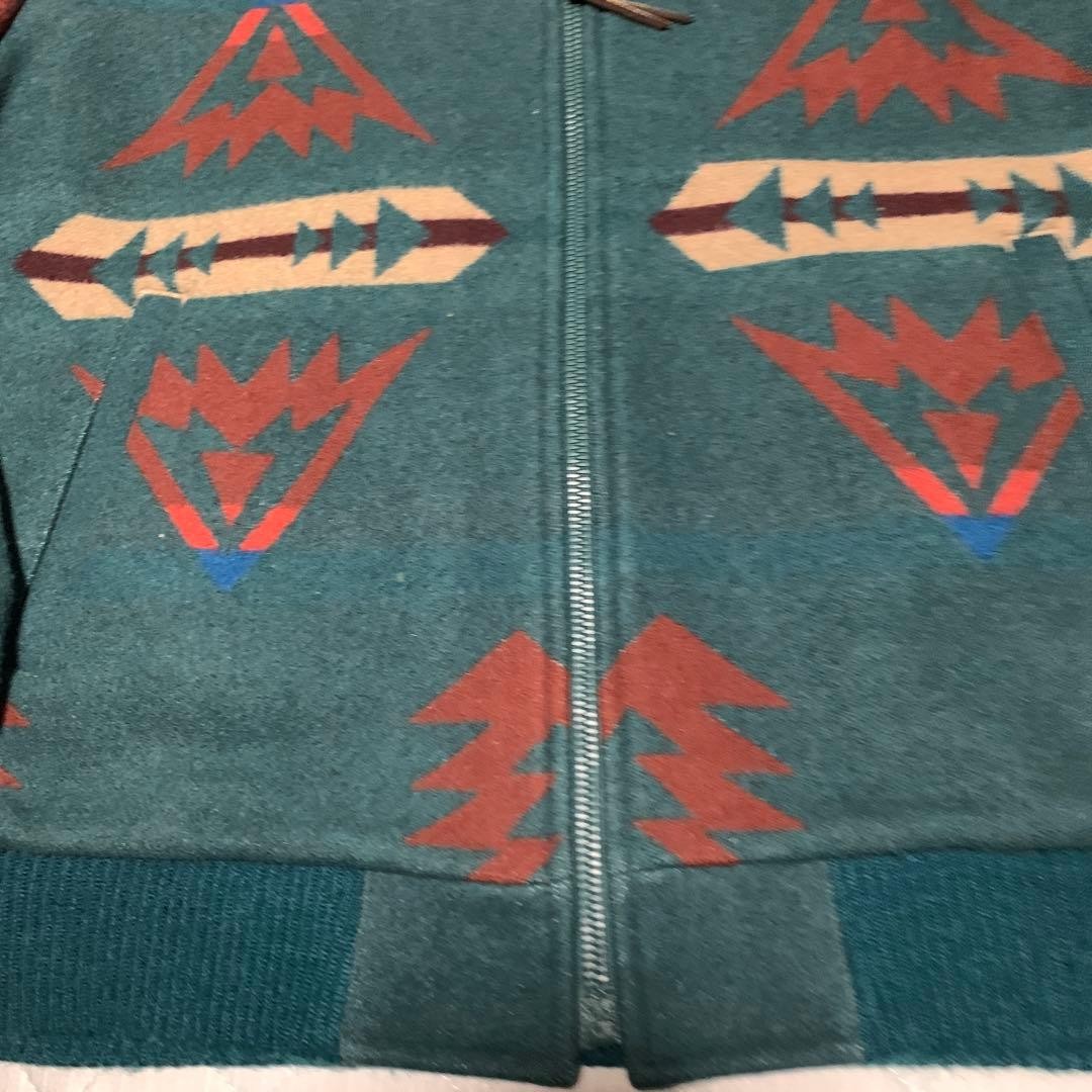 Pendleton USA Wool Rug Pattern Green Jacket L wit… - image 6