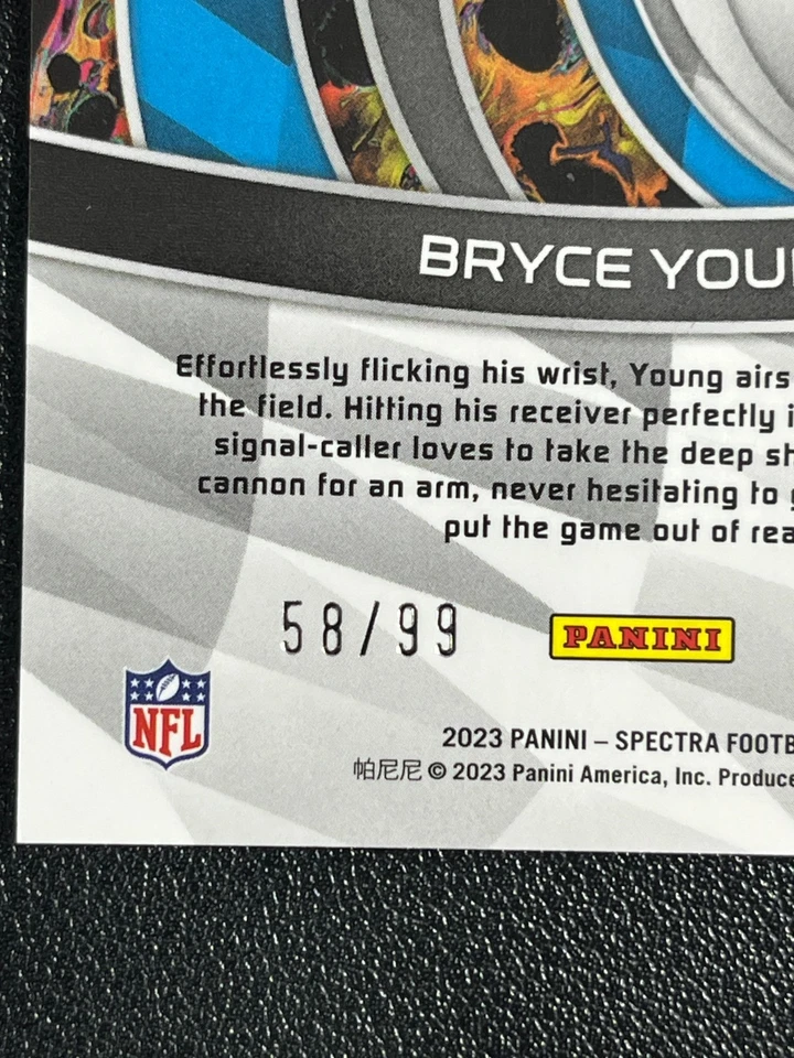 2023 Panini Spectra Football #CH-BY Bryce Young Rc Rookie Chromatic Silver BJHT - Image 3 of 4