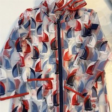 Hunter Kids Raincoat  NWT Nautical Boat Print - Full Zip with Hood Size 4T