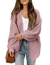 Damen Strickjacke Winter Warm Kapuzenpullover Gestrickt Langarm​ Grob Cardigan