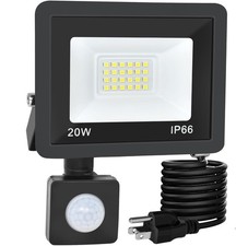Motion Sensor Flood Light Outdoor, Plug in Motion Sensor Light with 4.9ft Cor...