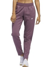 adidas Women  s Relaxed Fit Tapered Legs Fleece Pant In Shadow Fig - Size Medium