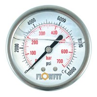 "100Mm Glycerin GefüLlt Hyd Druckmesser 0-160 Psi (11 Stange) 1/2 \" Bsp Hintere"