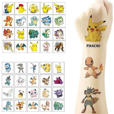 20 Stück Pokemon Temporäre Tattoos Pikachu Aufkleber Kindergeburtstag Party Geschenk